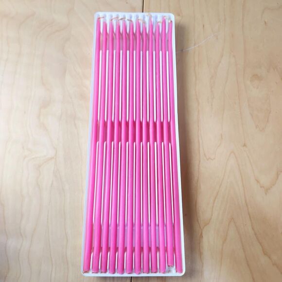 Vintage Colonial Candles of Cape Cod 12 x Pink 15" Flower Tapers Long Skinny - Picture 5 of 7